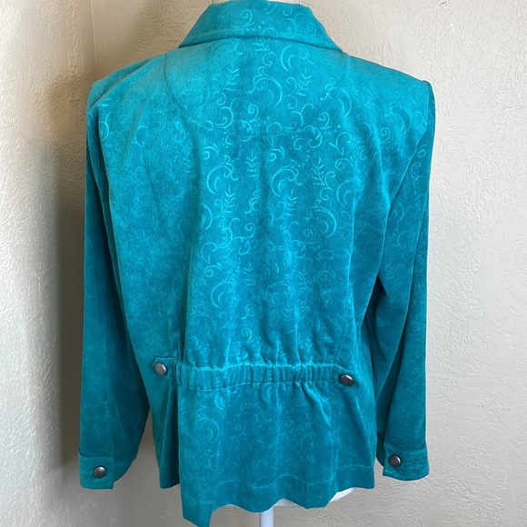 🎉HP🎉Christopher & Banks Petite Sea Green Corduroy Jacket - Picture 5 of 12